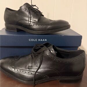 Cole Haan Black Leather Oxfords